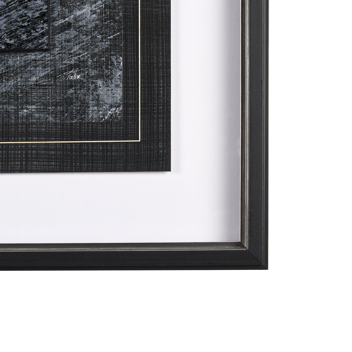 Black Composition II by Mercana Studio Hand Embellished Textured Framed Art Print Matted under Glass from Mercana - Luna Furniture