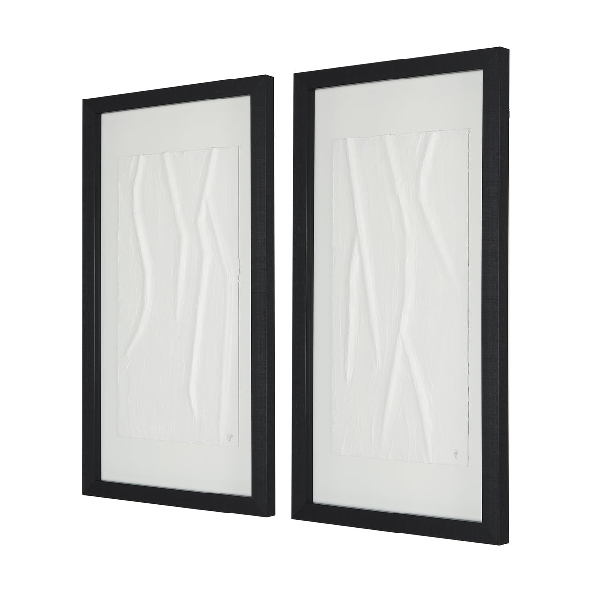 White Vines I (SET OF 2) by Studio M a handmade Original Framed 3D Textured Artwork under Glass from Mercana - Luna Furniture