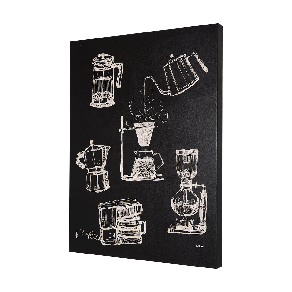 Coffee Maker Study by Mercana Studio a Hand Embellished Textured Canvas from Mercana - Luna Furniture