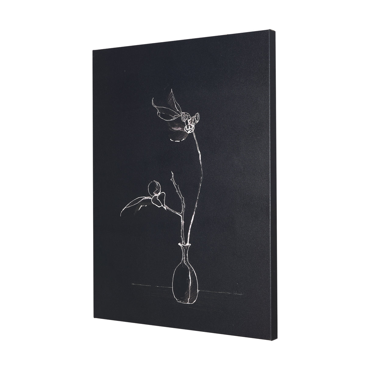 Ikebana Dark II by Mercana Studio a Hand Embellished Textured Canvas from Mercana - Luna Furniture