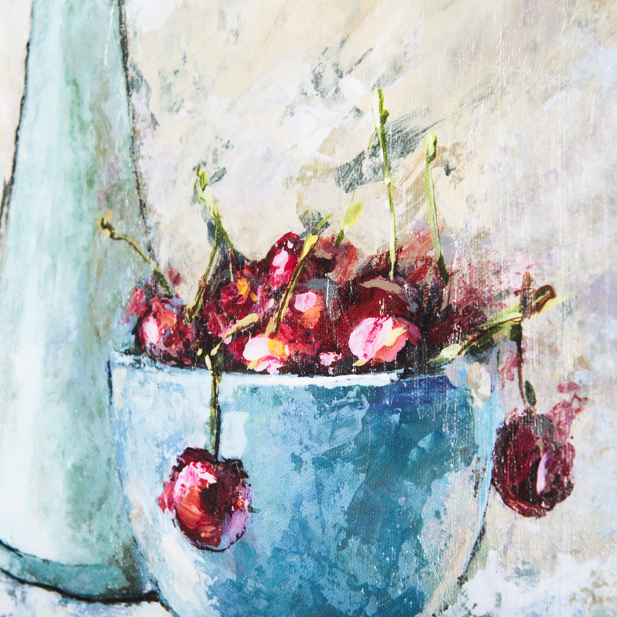 Still Life with Cherries by Mercana Studio a Hand Embellished Textured Canvas from Mercana - Luna Furniture