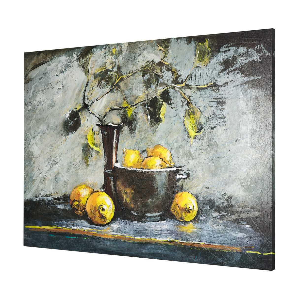 Still Life with Lemons by Mercana Studio a Hand Embellished Textured Canvas from Mercana - Luna Furniture