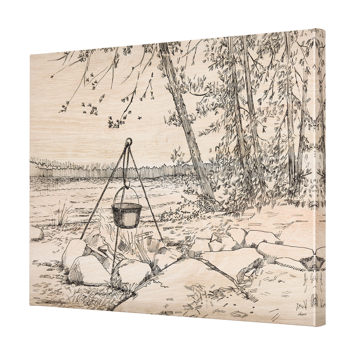 Fireside II by Mercana Studio a Hand Embellished Textured Canvas from Mercana - Luna Furniture