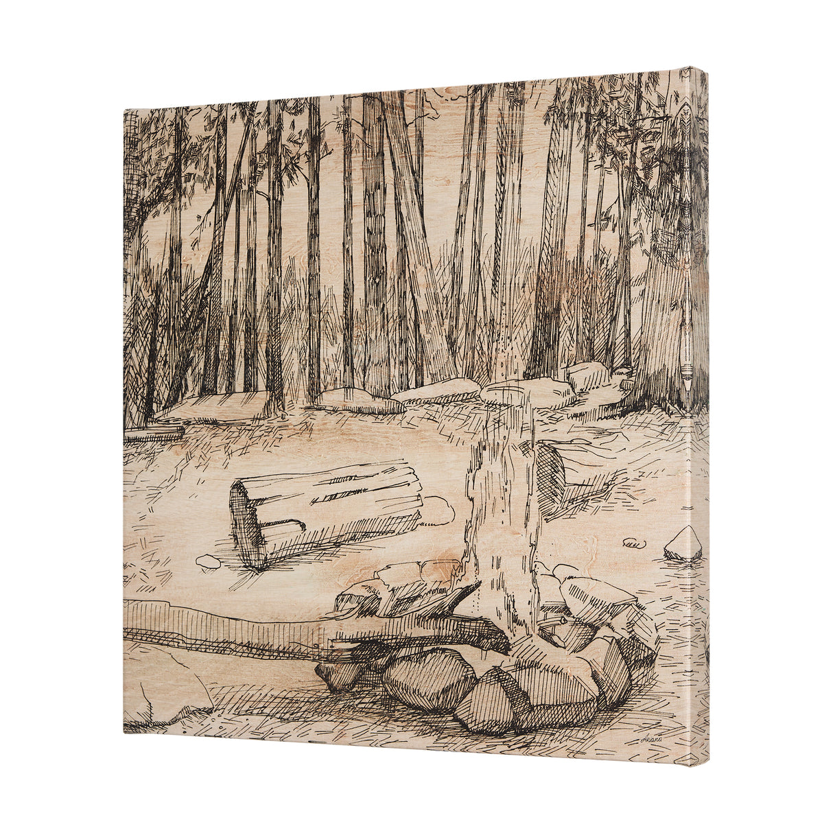 Fireside IV by Mercana Studio a Hand Embellished Textured Canvas from Mercana - Luna Furniture