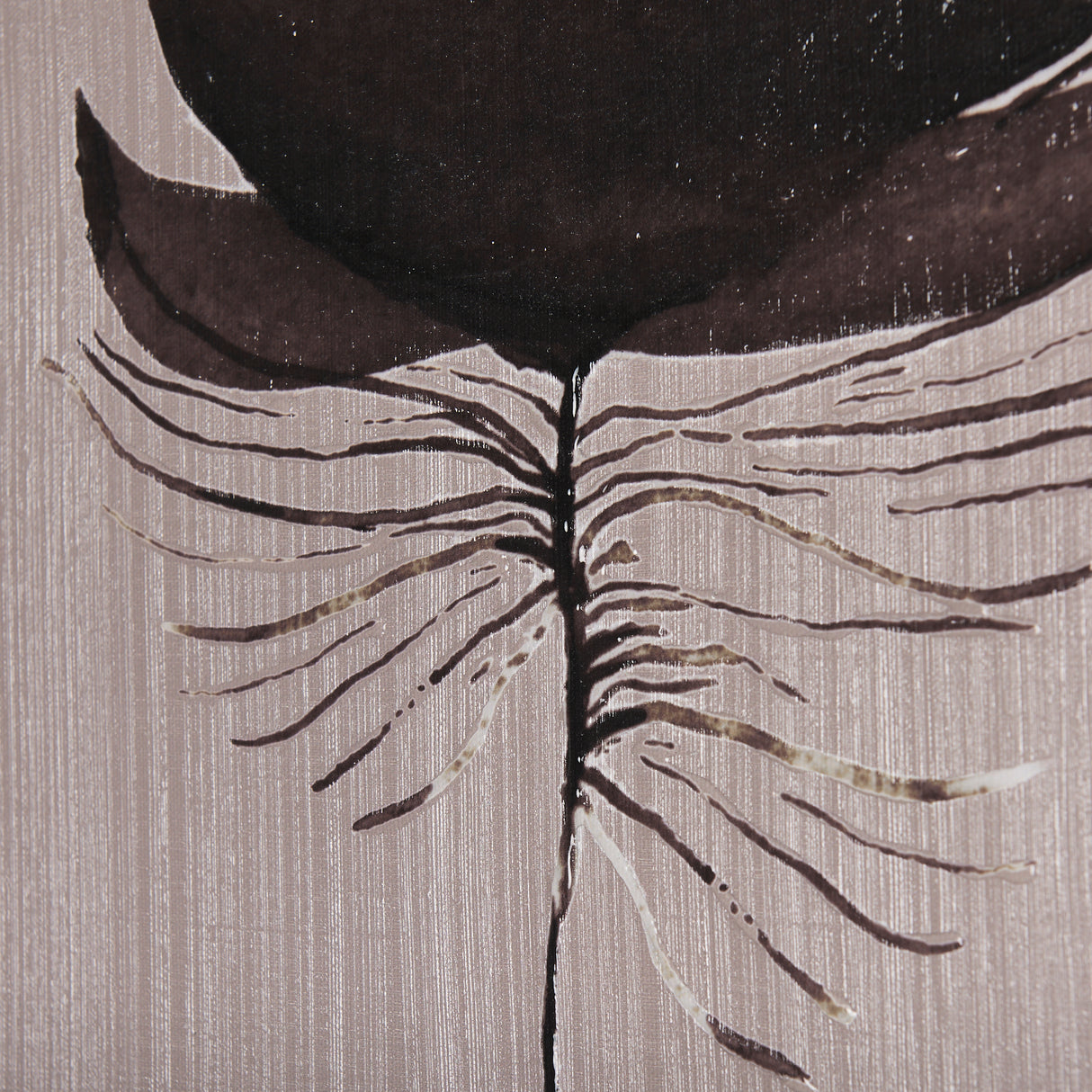 Rain of Feather Warm Gray by Mercana Studio a Hand Embellished Textured Canvas from Mercana - Luna Furniture