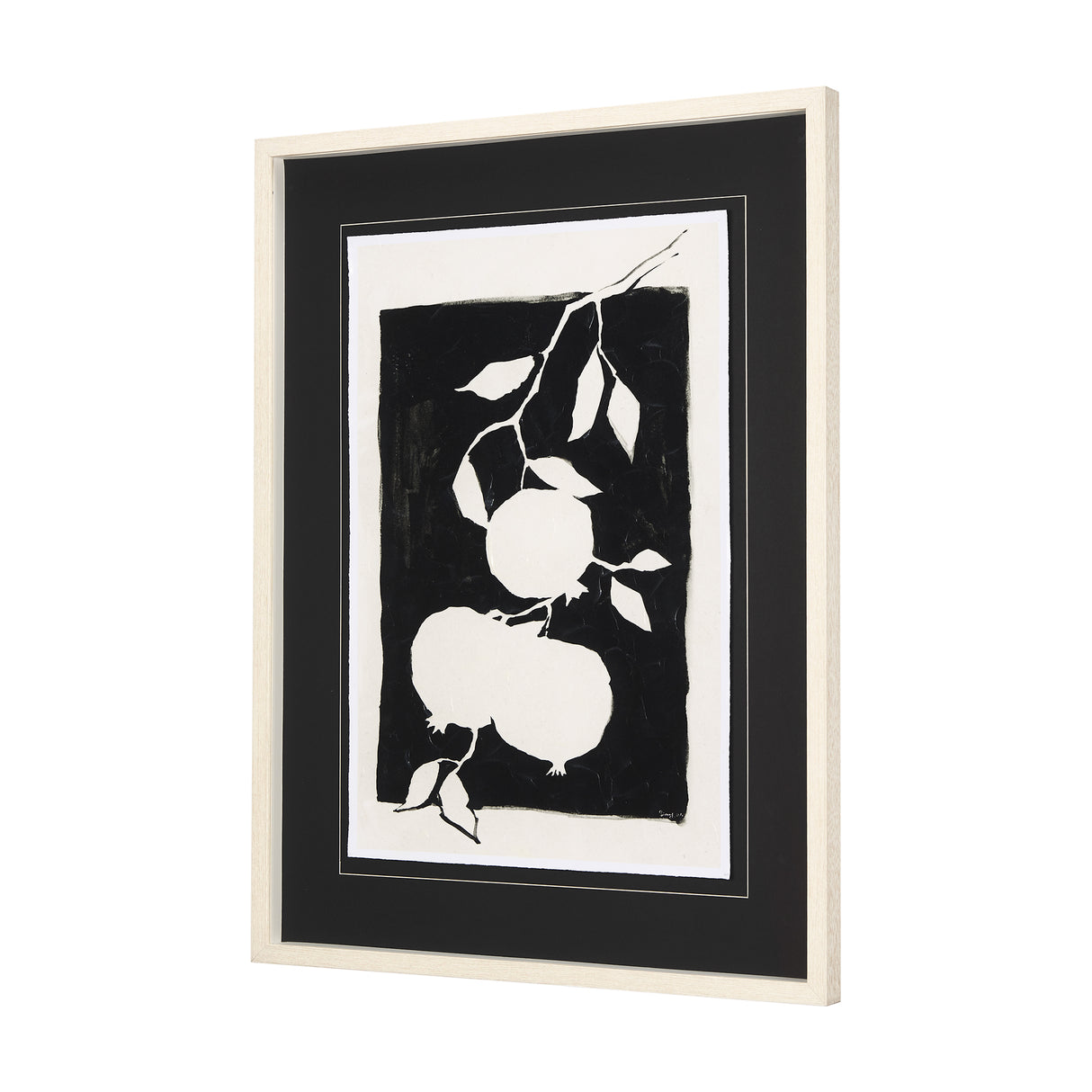 Pomegranate Branch Silhouette by Mercana Studio Hand Embellished Framed Art Print Matted under Glass from Mercana - Luna Furniture