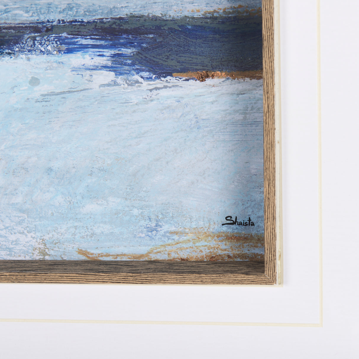 Cloud Bay II by Mercana Studio a Hand Embellished Textured Framed Art Print Matted under Glass from Mercana - Luna Furniture