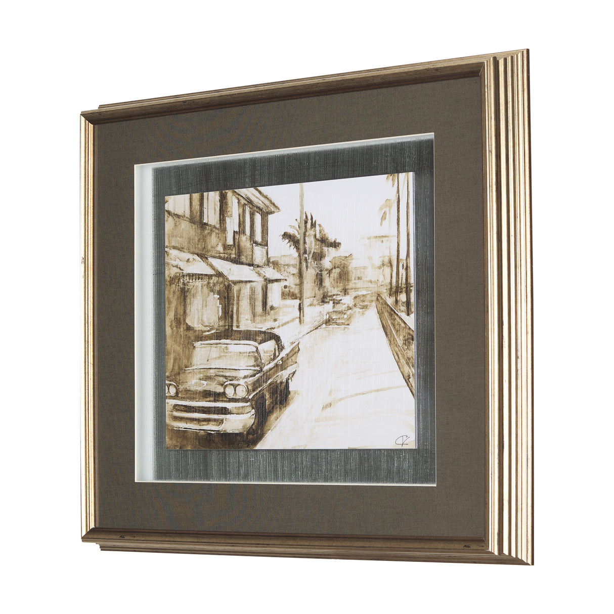 Vintage Car Picture I by Mercana Studio Hand Embellished Textured Framed Art Print Matted under Glas from Mercana - Luna Furniture