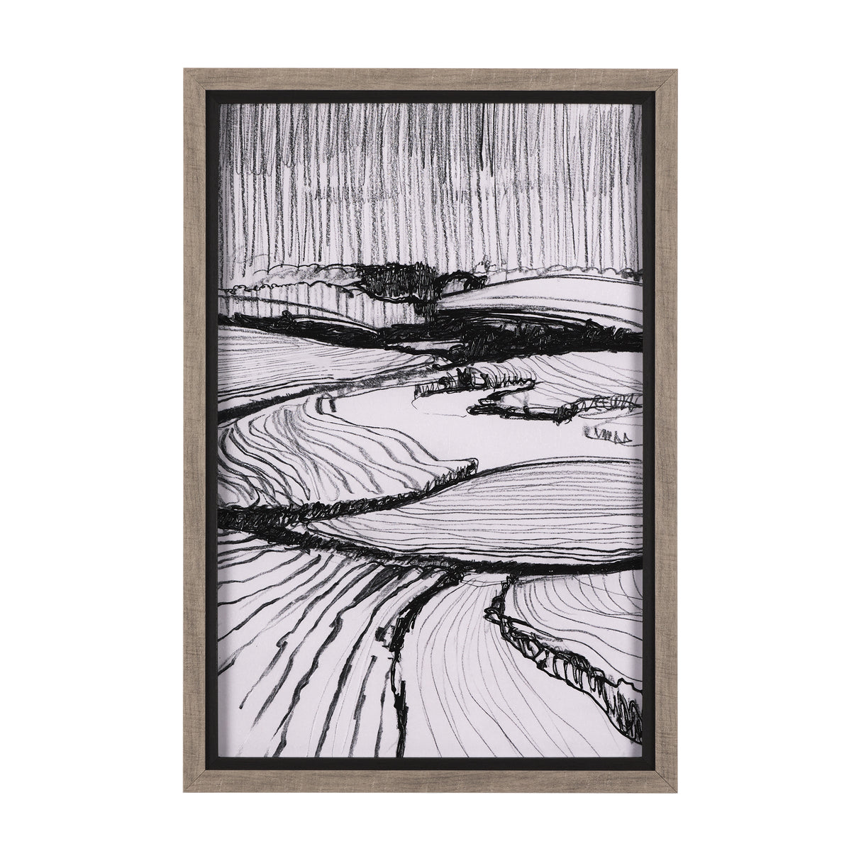 Rural Sketch-I by Mercana Studio a Hand Embellished Textured Framed Art Print from Mercana - Luna Furniture