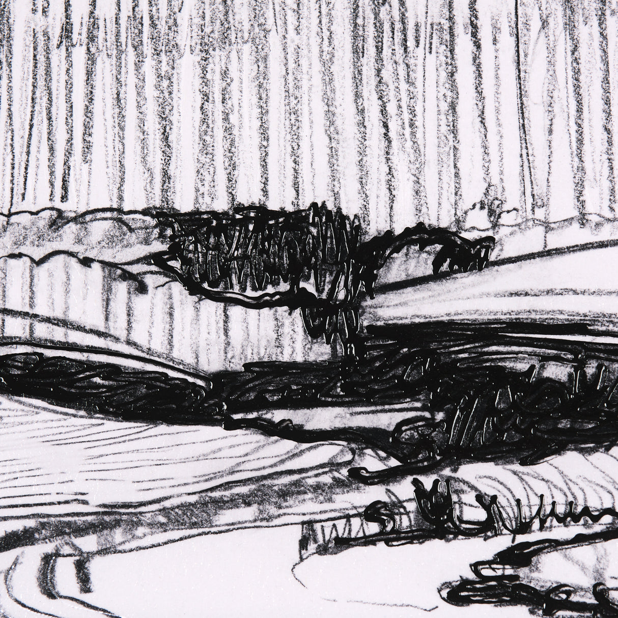 Rural Sketch-I by Mercana Studio a Hand Embellished Textured Framed Art Print from Mercana - Luna Furniture