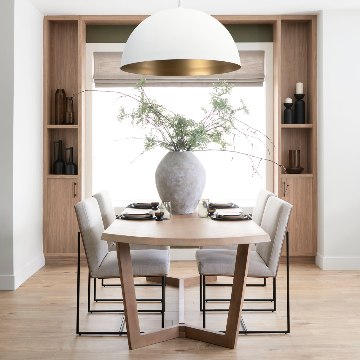 Stamford Beige Upholstered Seat w/ Wood Back, Black Metal Frame Dining Chair from Mercana - Luna Furniture