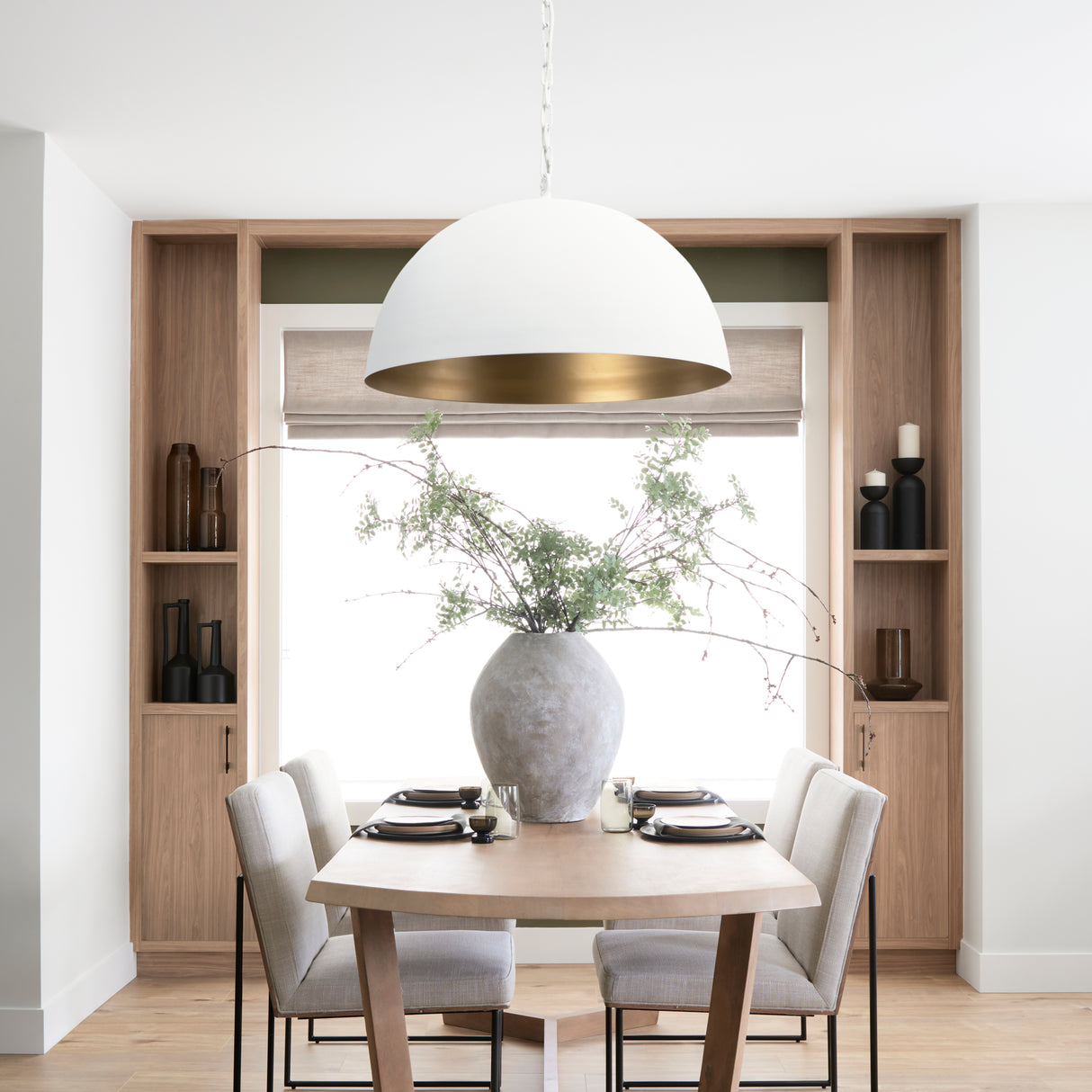 Juniper 36" Round White Dome Pendant Light from Mercana - Luna Furniture
