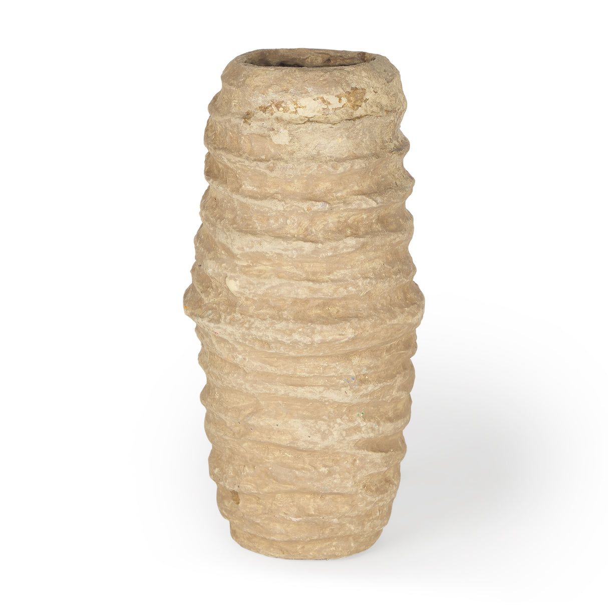 Kamli Small Beige Paper Mache Vase from Mercana - Luna Furniture