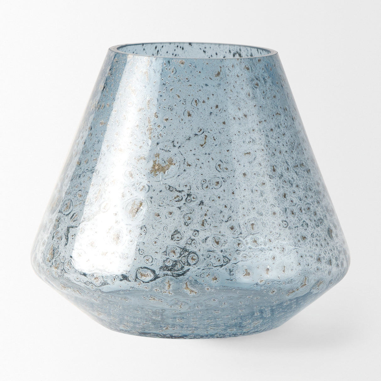 Robyn Short Blue Glass Vase from Mercana - Luna Furniture