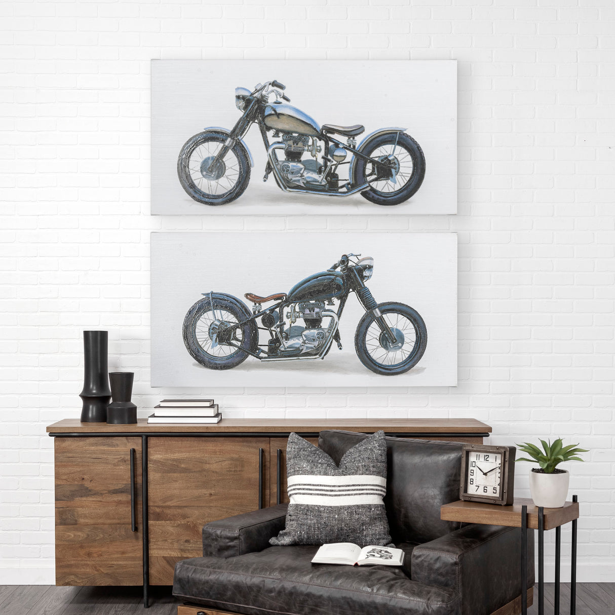 Lets Roll II White by James Wiens a Hand Embellished Textured Canvas from Mercana - Luna Furniture