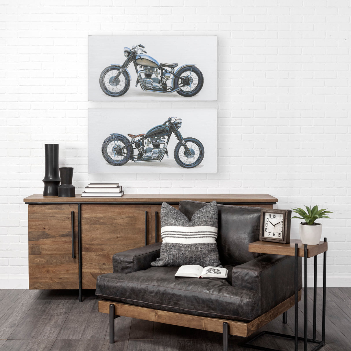 Lets Roll II White by James Wiens a Hand Embellished Textured Canvas from Mercana - Luna Furniture