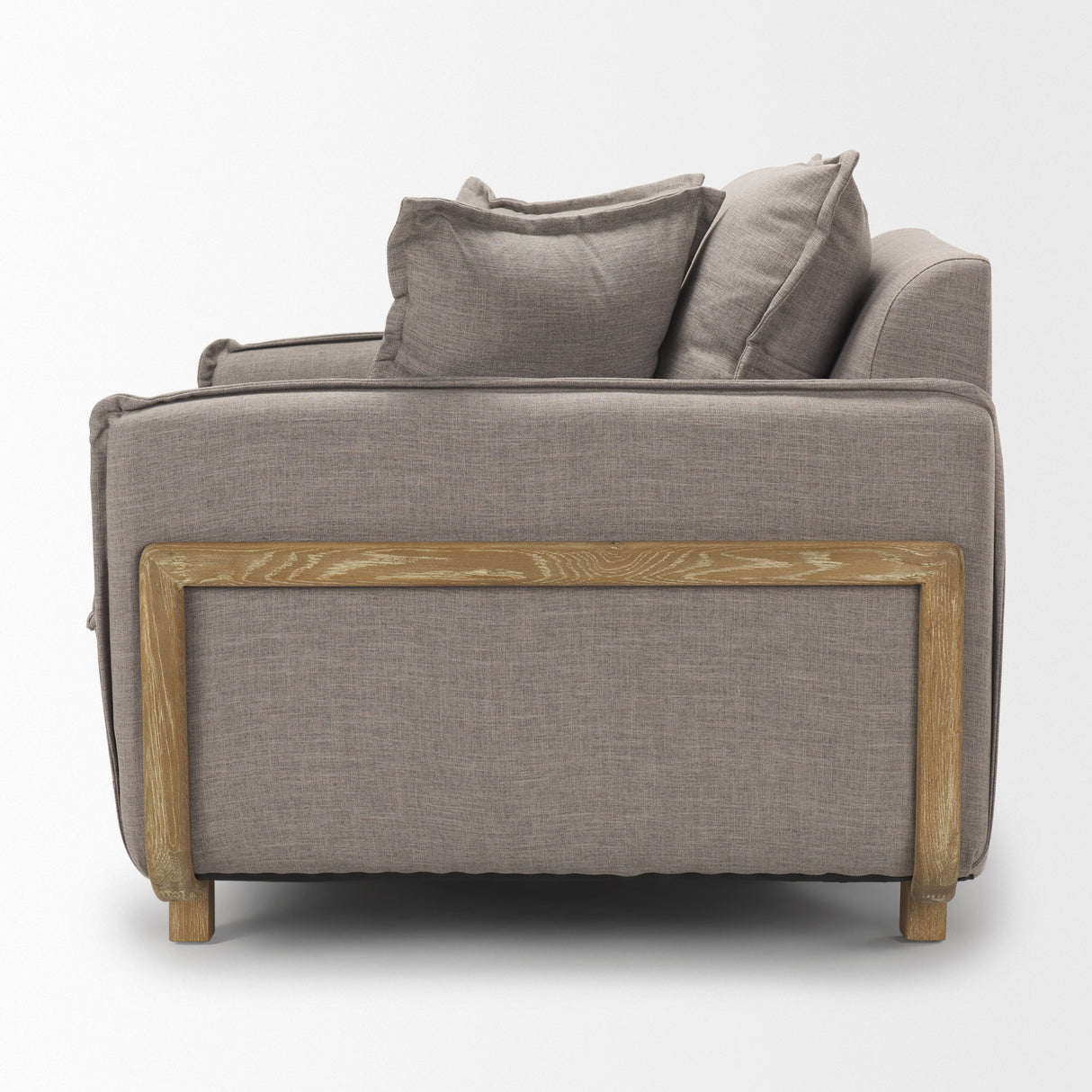 Roy II Flint Gray Upholstered and Brown Wood Frame Arm Chair from Mercana - Luna Furniture