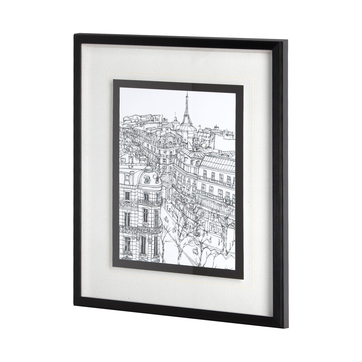B&W City Scene IX by Melissa Wang a Hand Embellished Textured Framed Art Print Matted under Glass from Mercana - Luna Furniture
