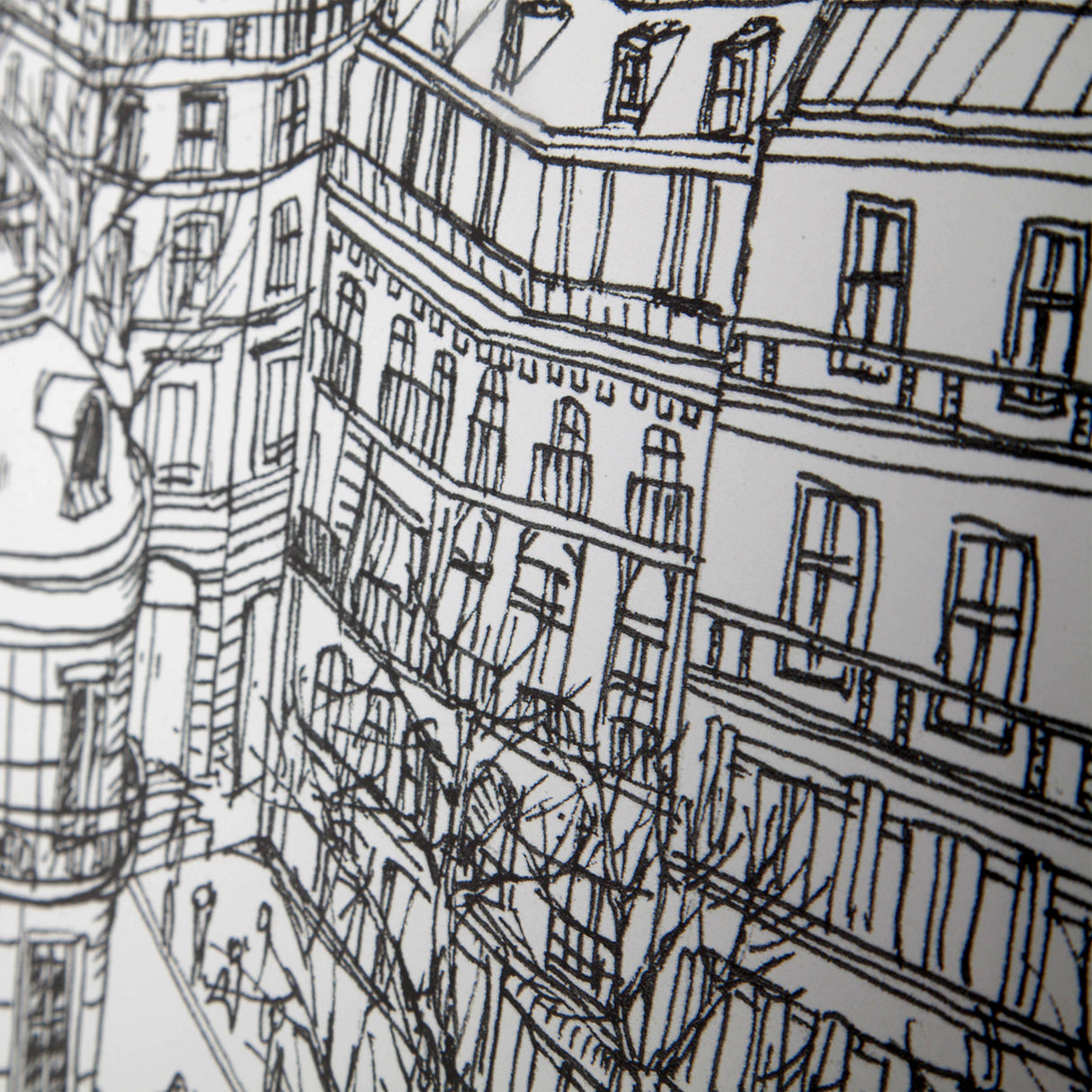 B&W City Scene IX by Melissa Wang a Hand Embellished Textured Framed Art Print Matted under Glass from Mercana - Luna Furniture