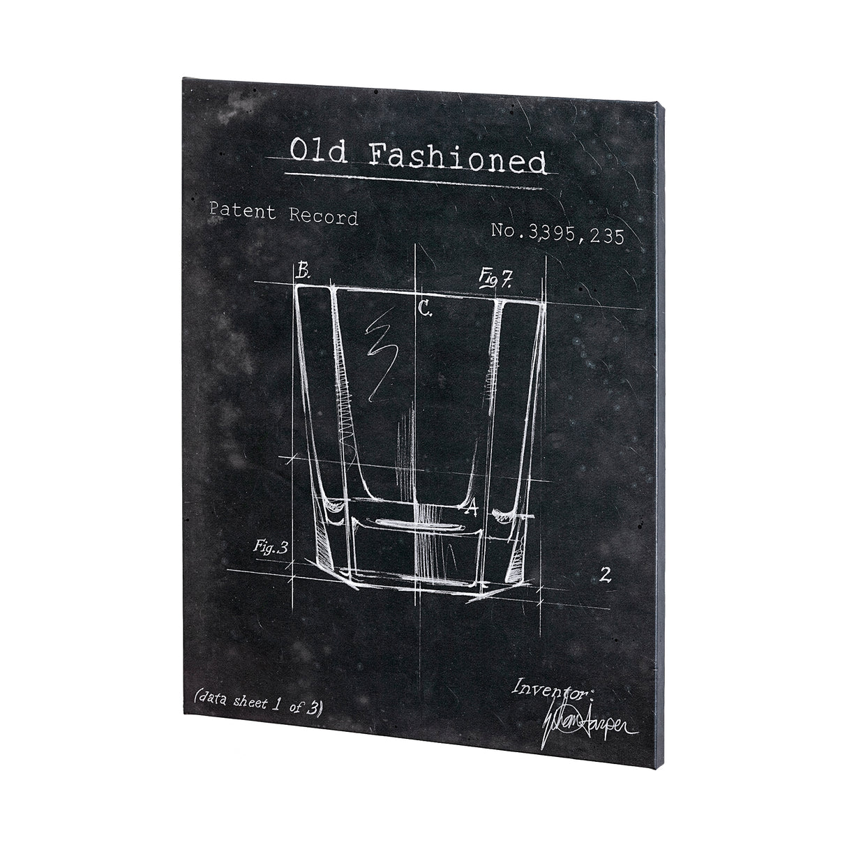 Barware Blueprint I by Mercana Studio a Hand Embellished Textured Canvas from Mercana - Luna Furniture