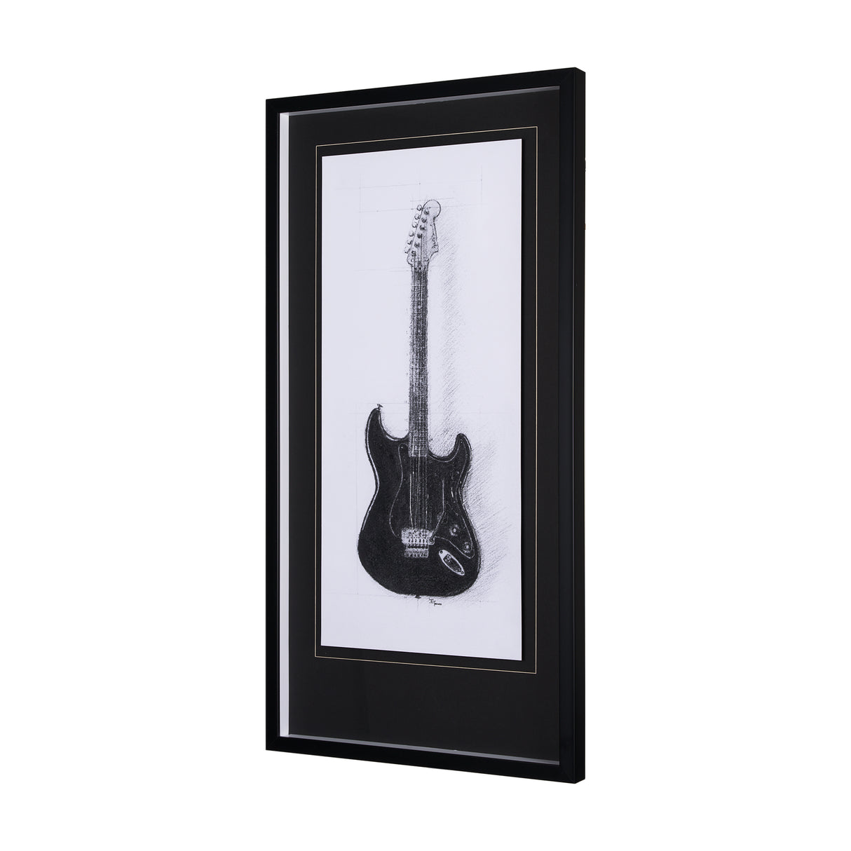 Guitar I by Mercana Studio a Hand Embellished Textured Framed Art Print Matted under Glass from Mercana - Luna Furniture