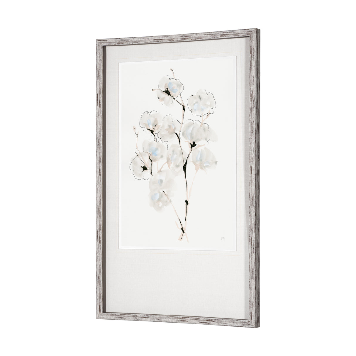 Summer Cotton IV by Chris Paschke a Hand Embellished Textured Framed Art Print Matted under Glass from Mercana - Luna Furniture