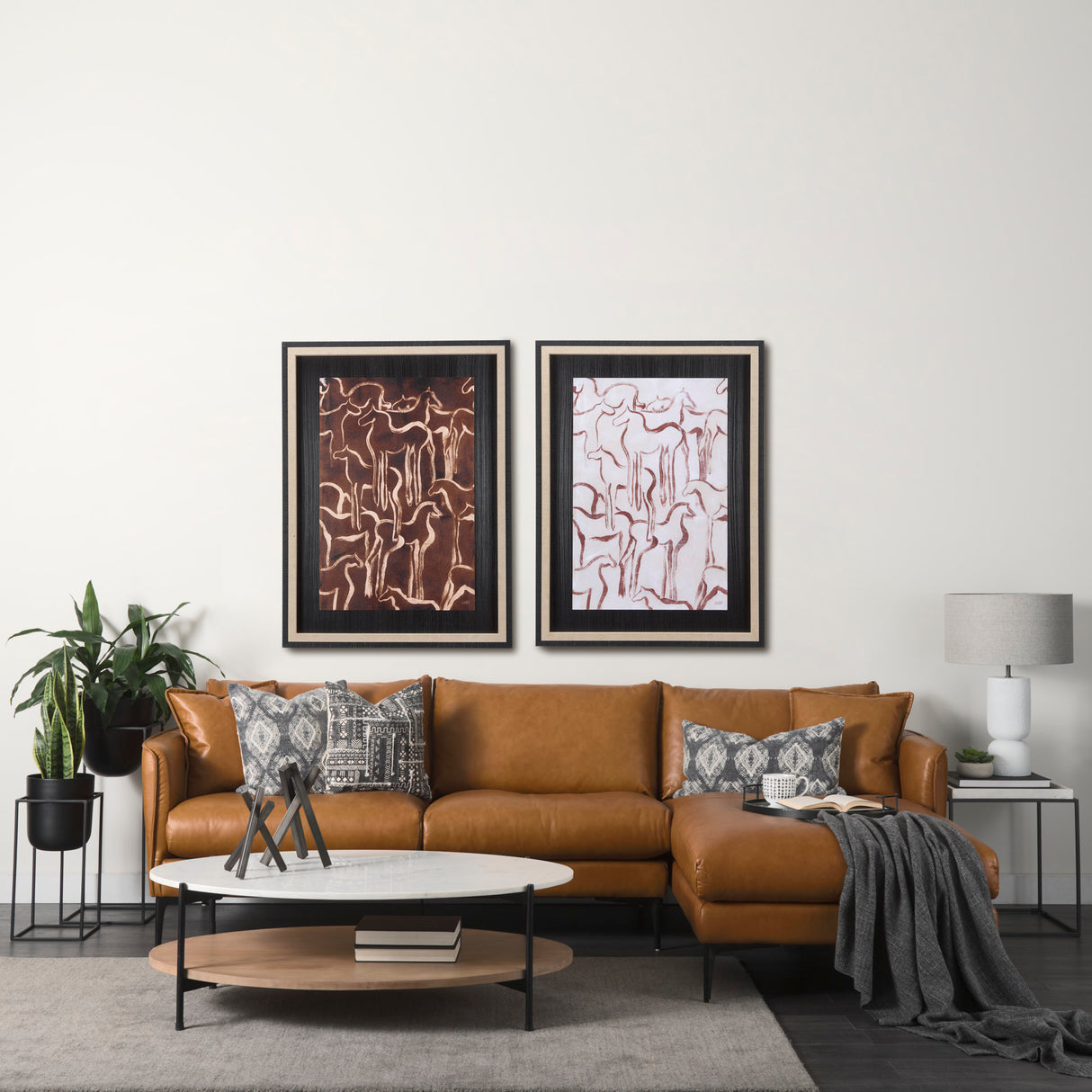 Horse Herd III by Mercana Studio a Hand Embellished Textured Framed Art Print from Mercana - Luna Furniture