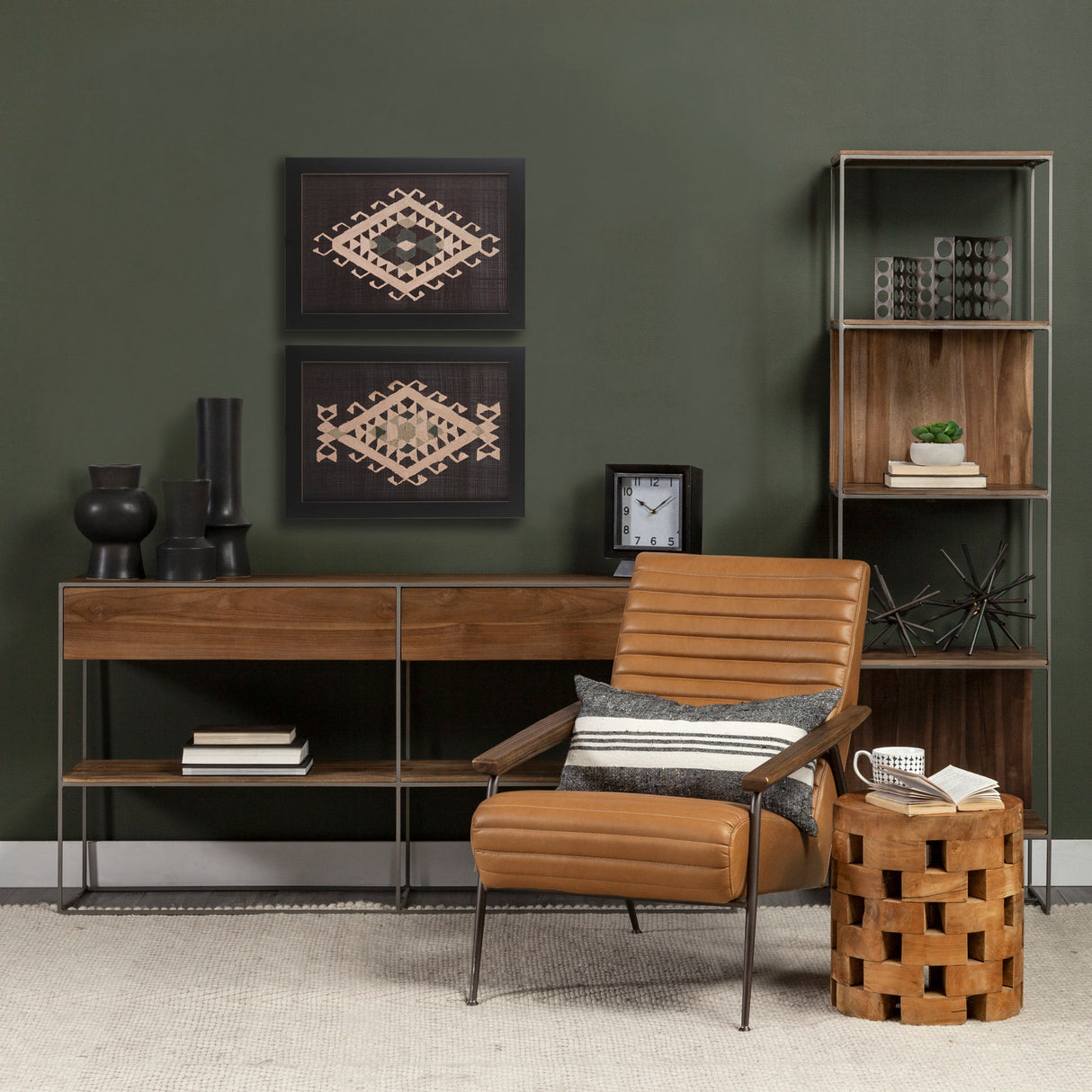 Brown Tapestry V by Mercana Studio a Hand Embellished Textured Framed Art Print from Mercana - Luna Furniture