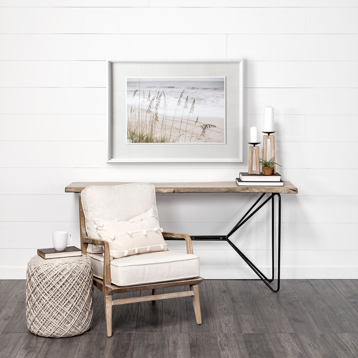 Silver Seagrass by Marlana Semenza a Hand Embellished Textured Framed Photo Art Print Matted under G from Mercana - Luna Furniture