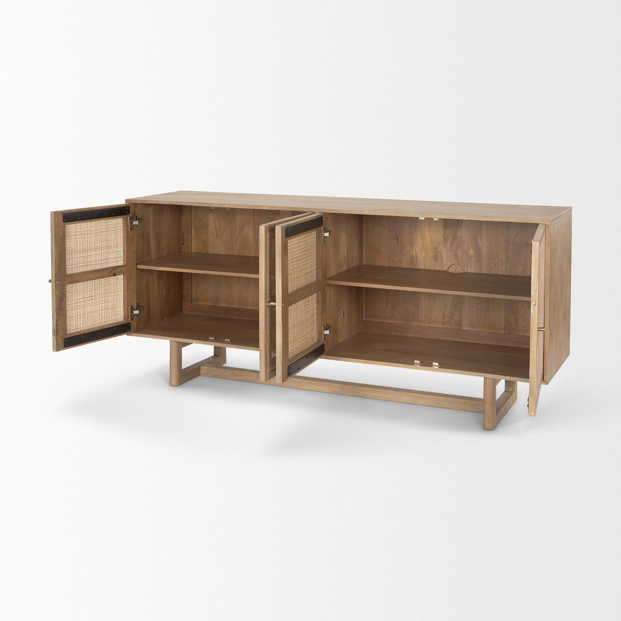 Grier 72" Light Brown Solid Wood W/ Cane Sideboard from Mercana - Luna Furniture