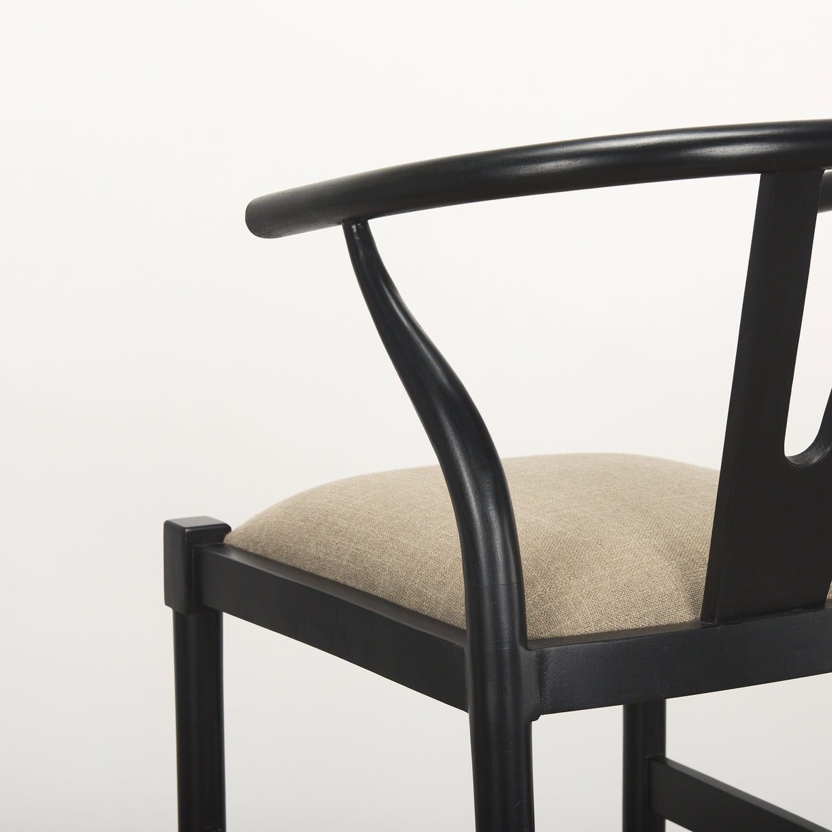 Trixie Black Wood Frame w/ Dark Taupe Fabric Seat Bar Stool from Mercana - Luna Furniture