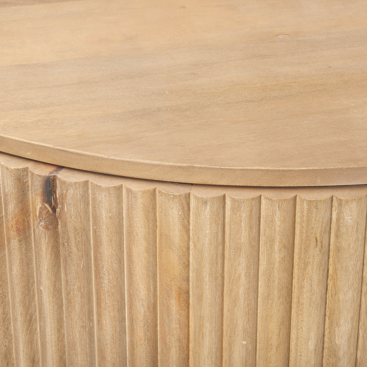 Terra Fluted Light Brown Wood 2-Door Accent Cabinet from Mercana - Luna Furniture