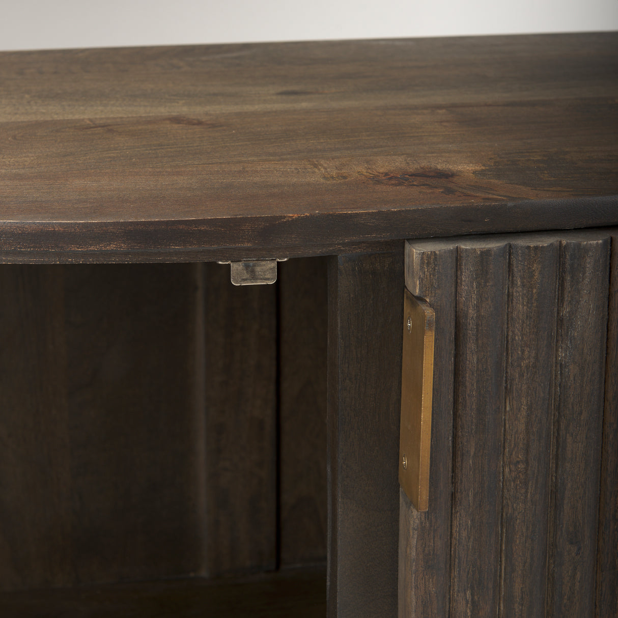 Terra Fluted Dark Brown 2-Door Accent Cabinet from Mercana - Luna Furniture