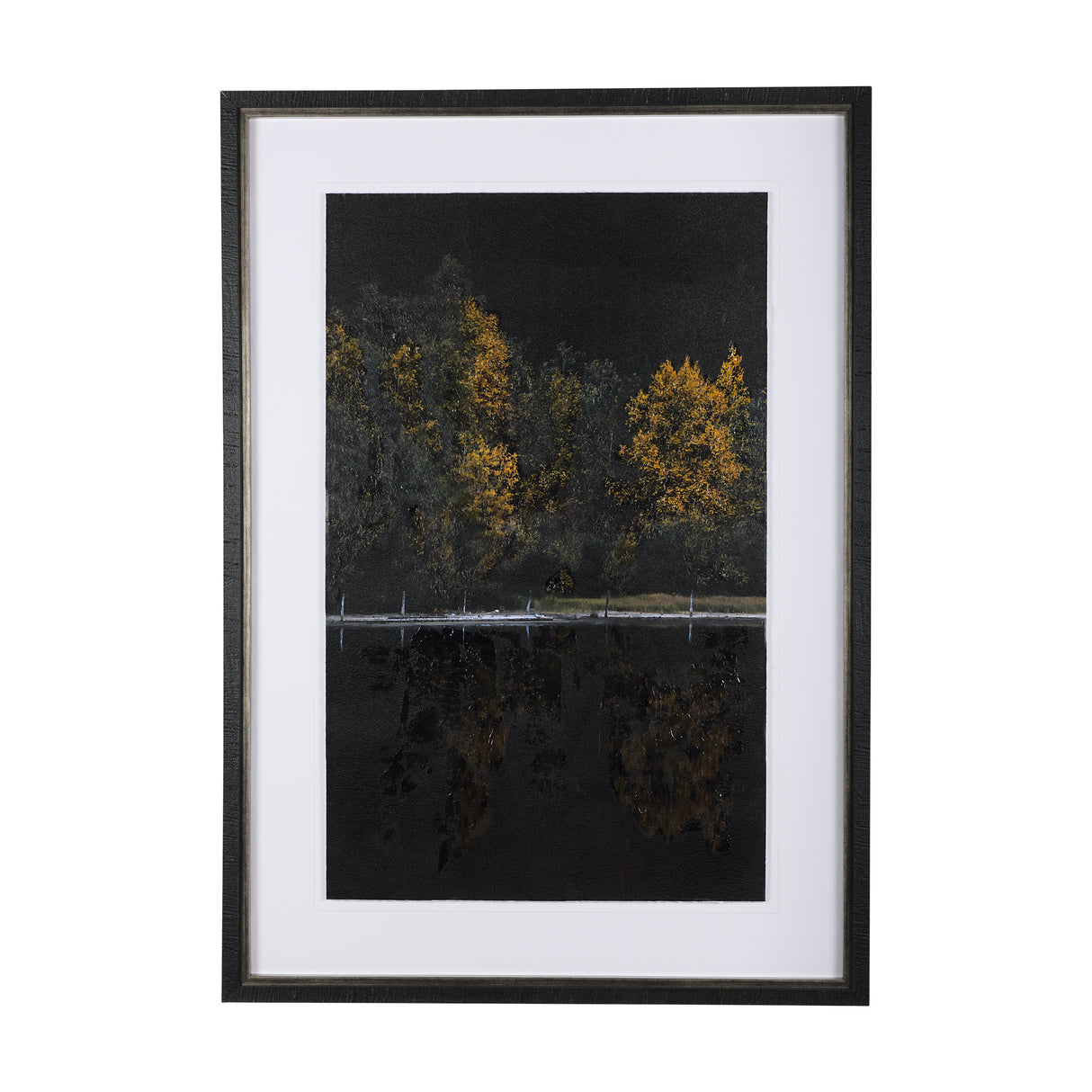 Water's Reflection-L by Chad Mackay a Hand Embellished Textured Framed Art Print Matted under Glass from Mercana - Luna Furniture