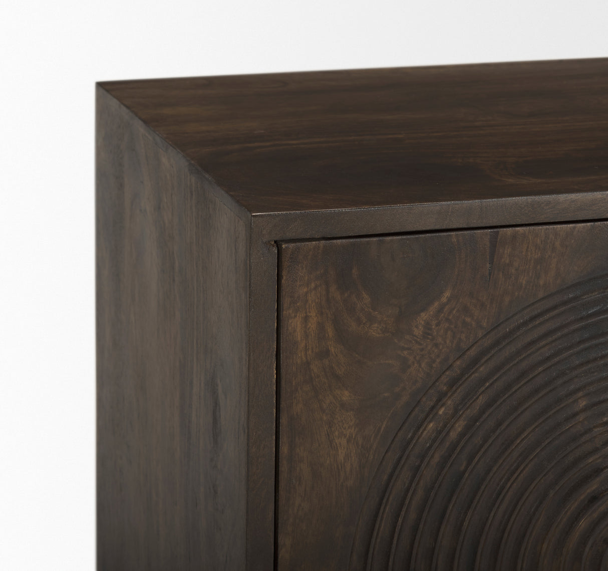 Tucker Dark Brown Wood w/ Carved Arch Pattern 2 Door Cabinet from Mercana - Luna Furniture