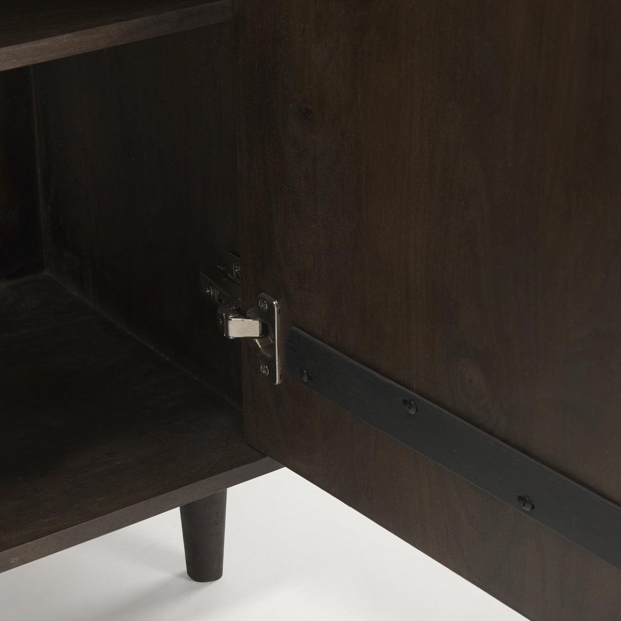 Tucker Dark Brown Wood w/ Carved Arch Pattern 2 Door Cabinet from Mercana - Luna Furniture