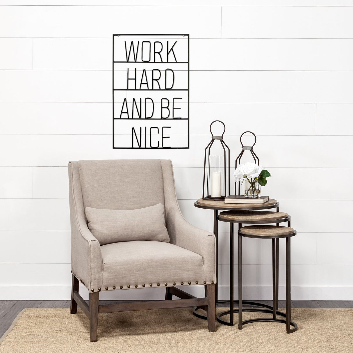 Work Hard and Be Nice Sign from Mercana - Luna Furniture