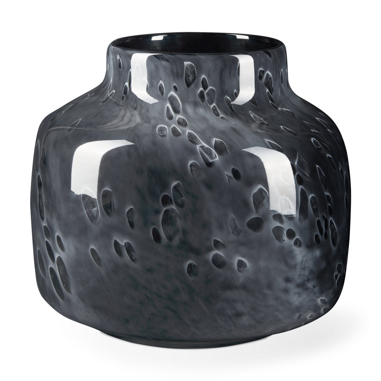 Masai Small Black Mottled Glass Vase from Mercana - Luna Furniture
