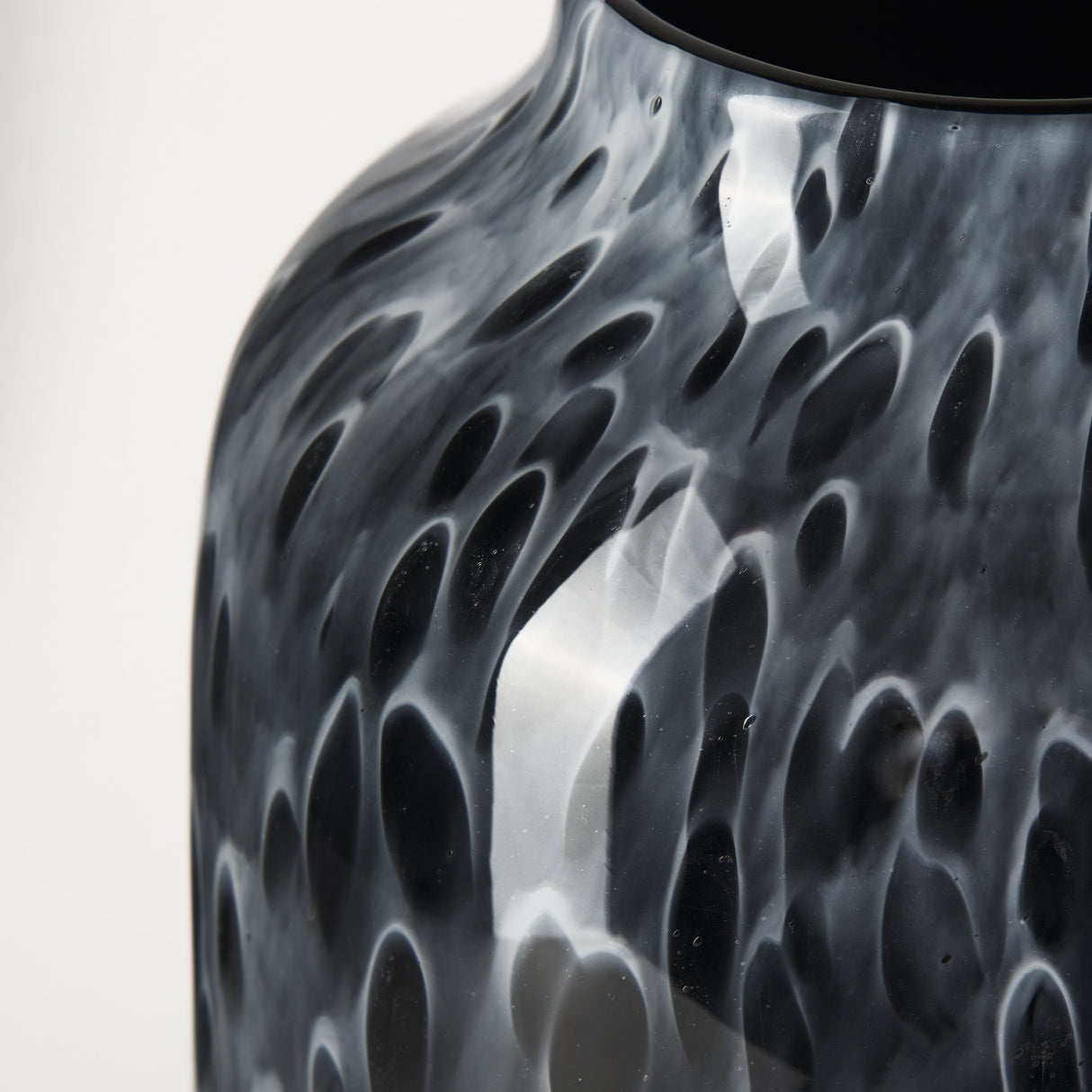 Masai Large Black Mottled Glass Vase from Mercana - Luna Furniture