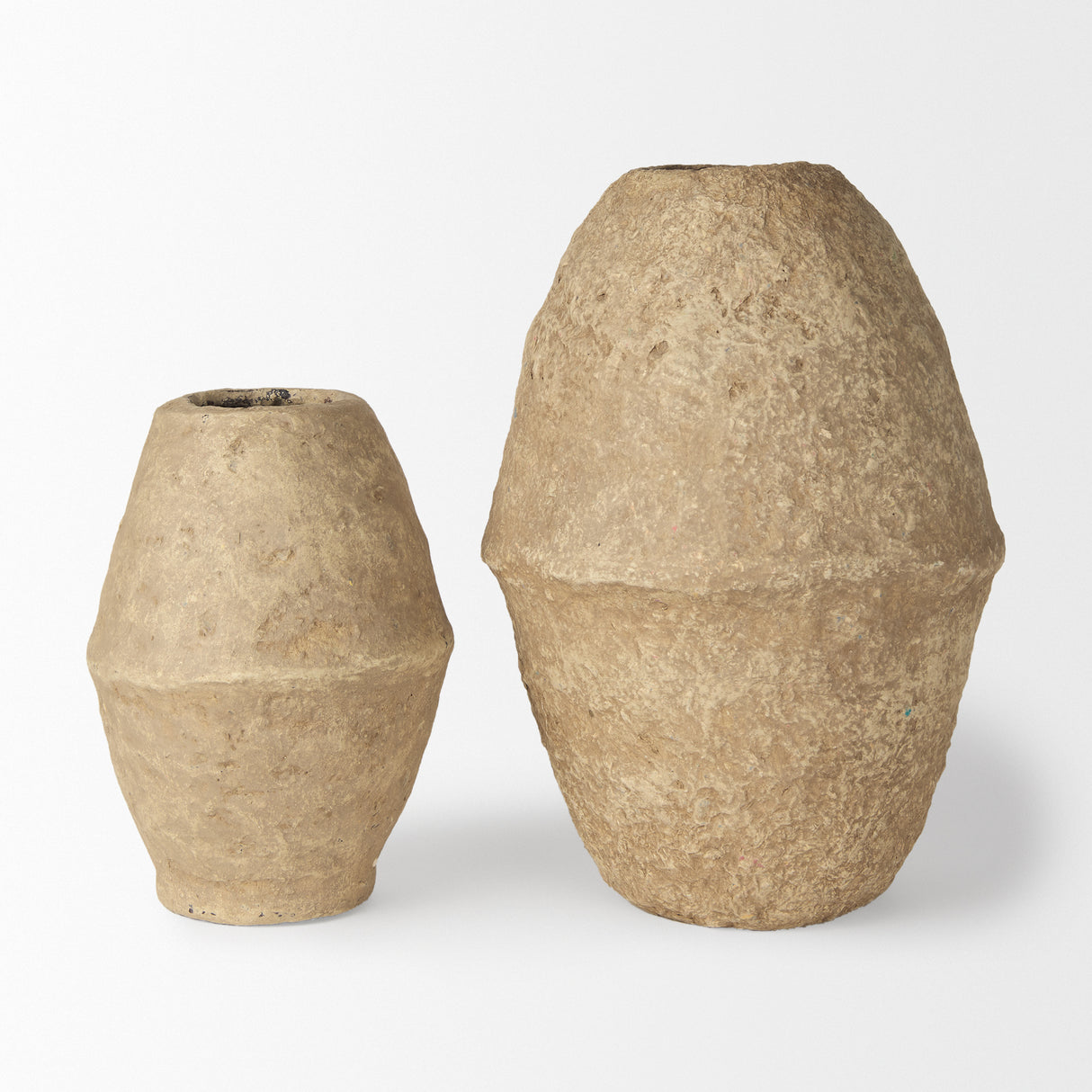 Rundal Small Beige Paper Mache Vase from Mercana - Luna Furniture