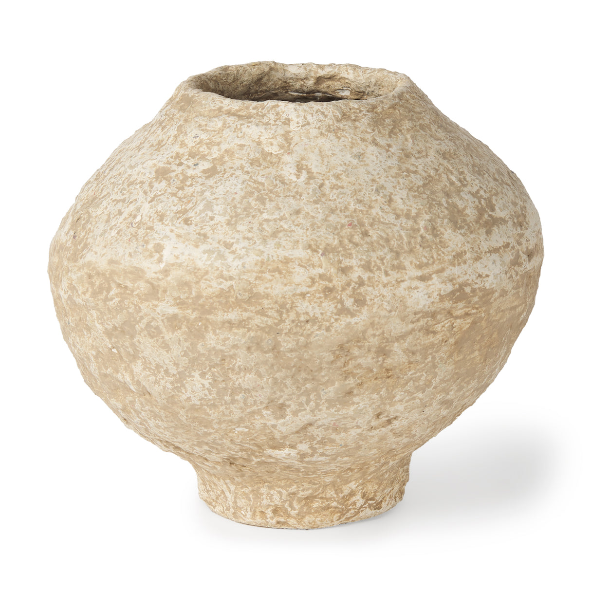 Ritu Small Beige Paper Mache Pot Vase from Mercana - Luna Furniture