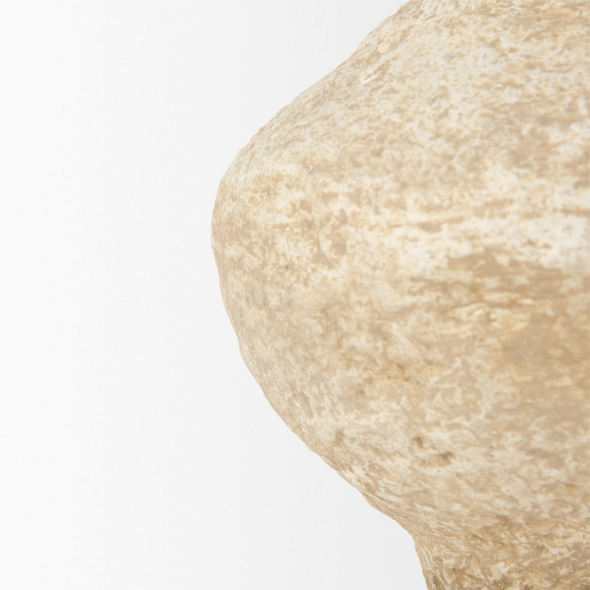 Ritu Small Beige Paper Mache Pot Vase from Mercana - Luna Furniture