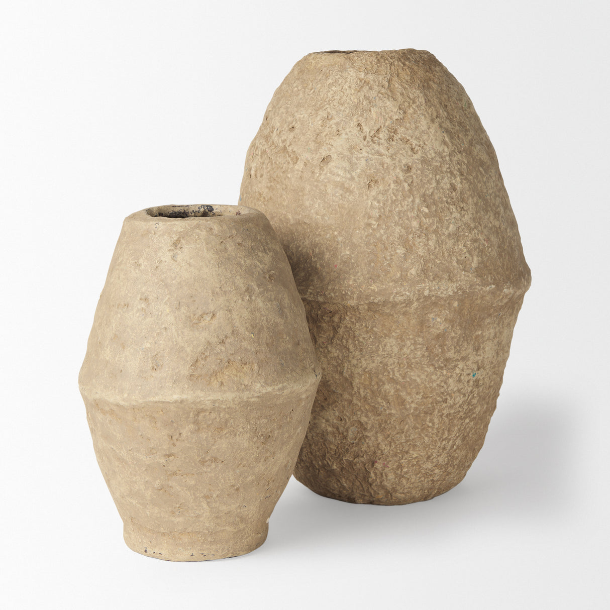 Rundal Large Beige Paper Mache Vase from Mercana - Luna Furniture