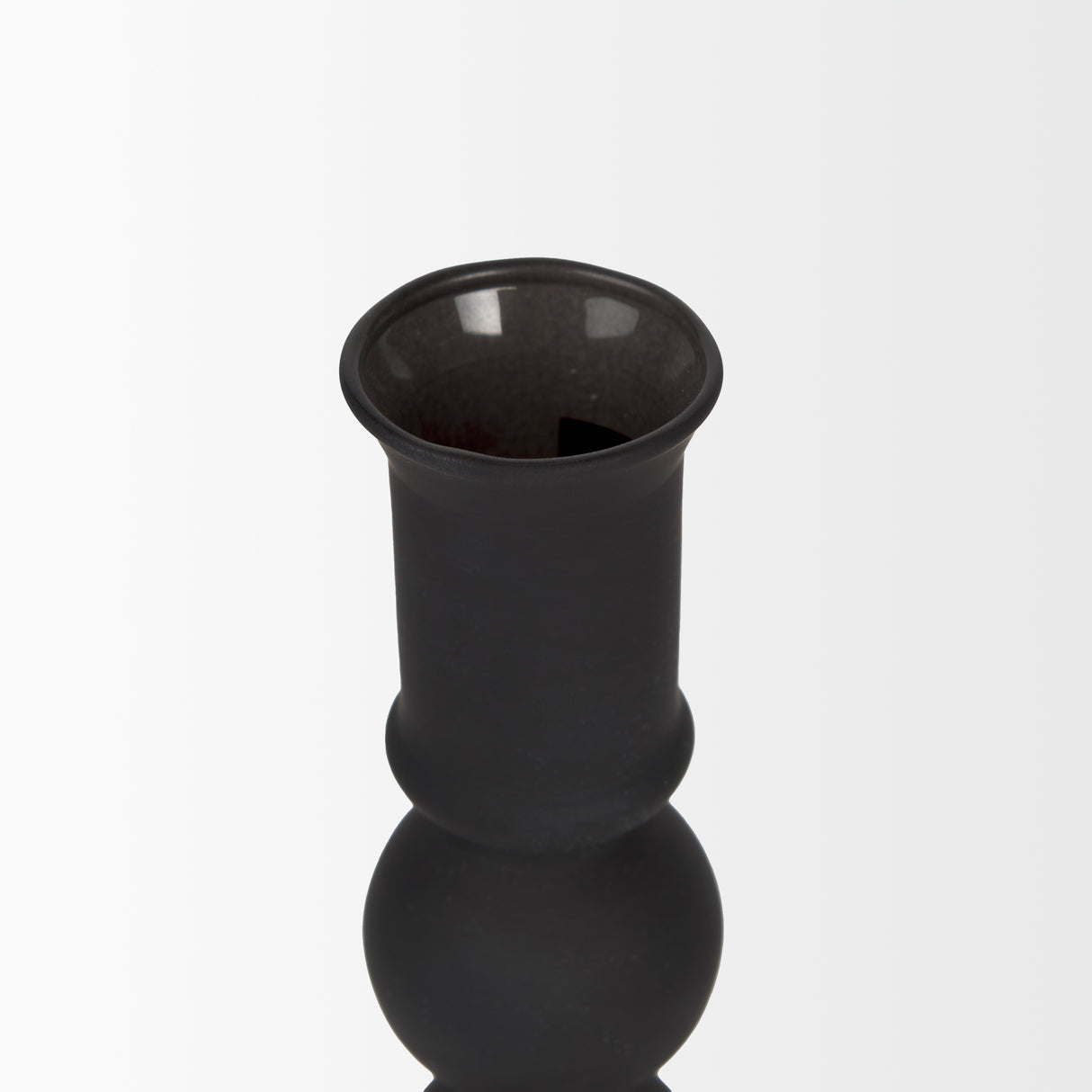 Haute Small Matte Black Blown Glass Candlestick from Mercana - Luna Furniture