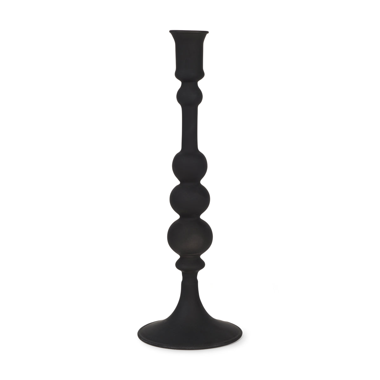 Haute Large Matte Black Blown Glass Candlestick from Mercana - Luna Furniture
