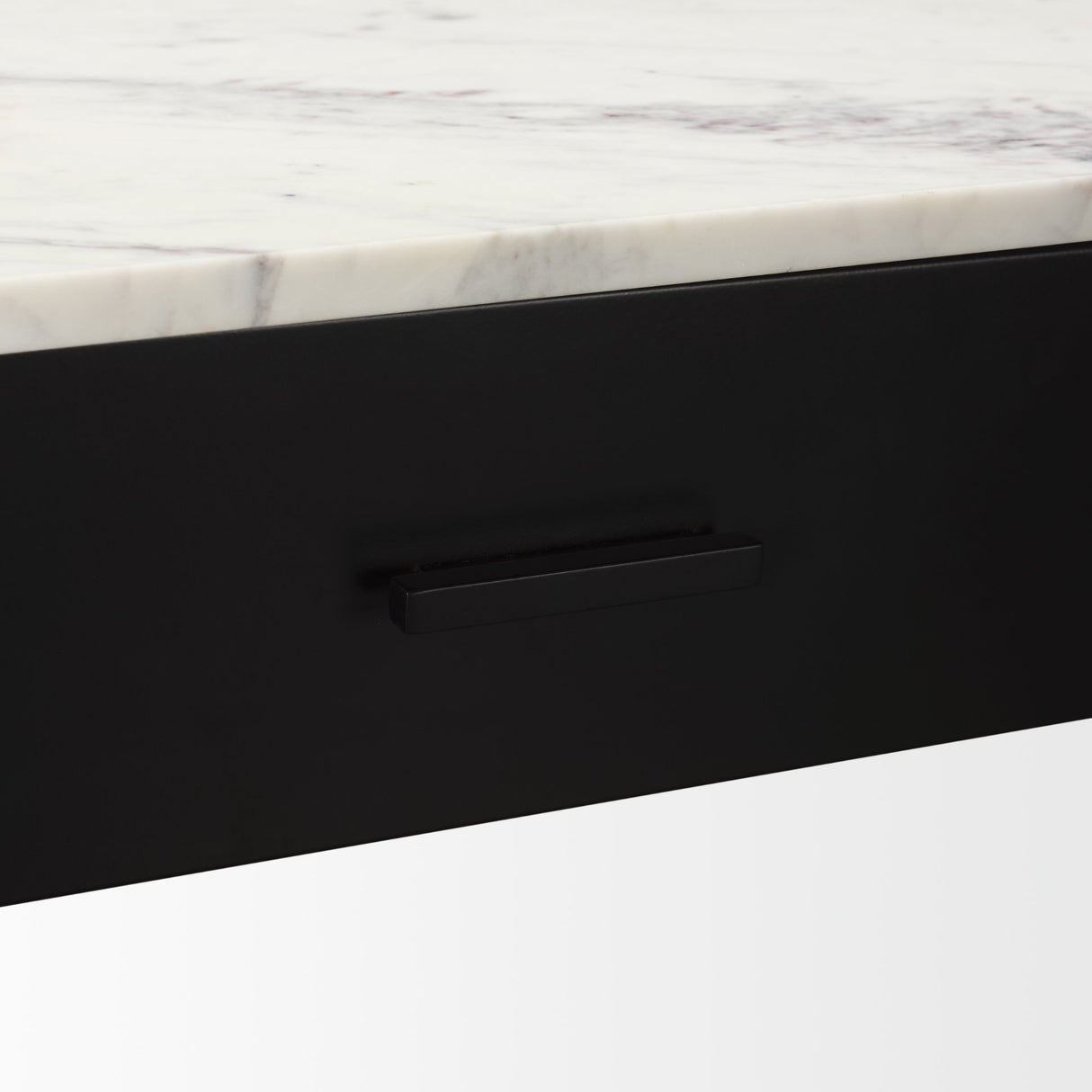 Amika White Marble Top Black Metal Base Console Table from Mercana - Luna Furniture