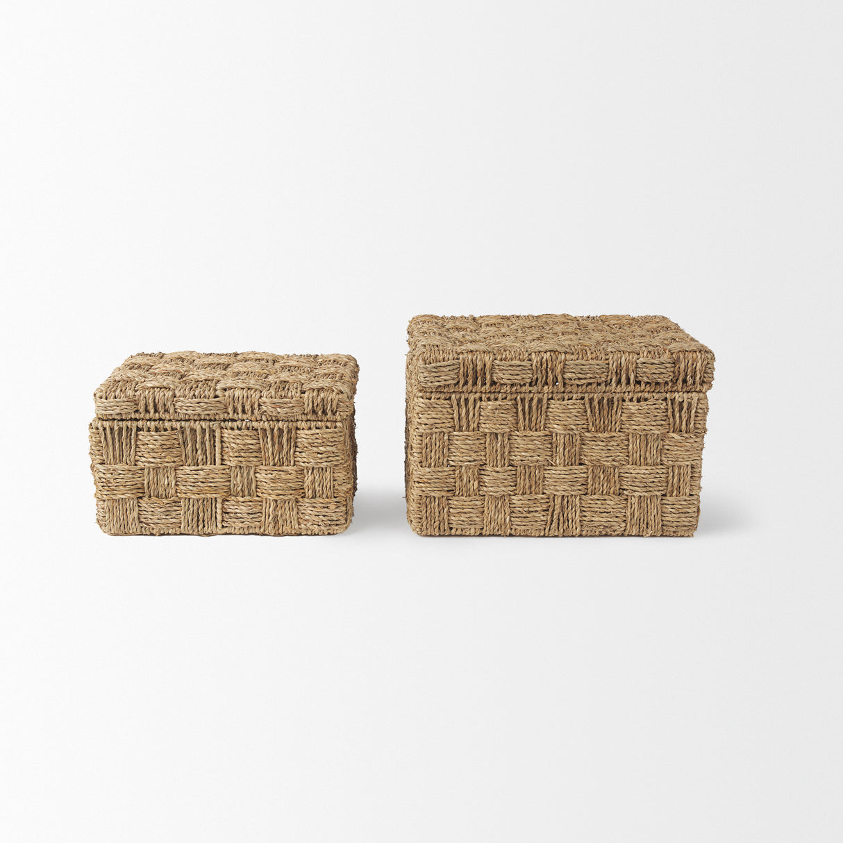 Hanalei Set of 2 Seagrass Boxes with Lids from Mercana - Luna Furniture