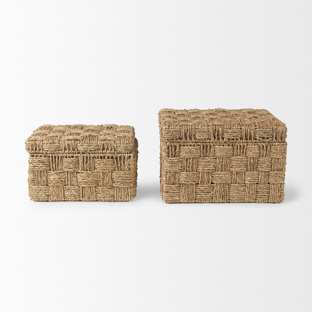 Hanalei Set of 2 Seagrass Boxes with Lids from Mercana - Luna Furniture