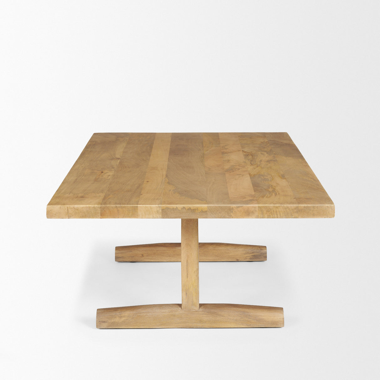 Viktor 55"L Light Brown Solid Wood Coffee Table from Mercana - Luna Furniture