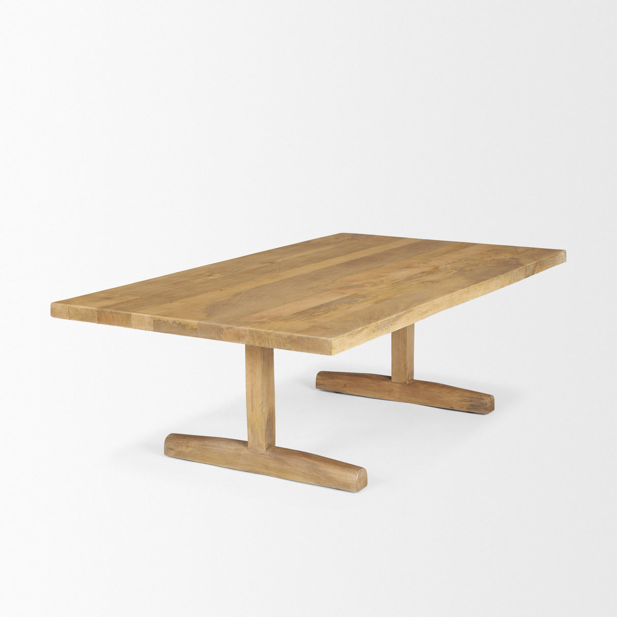 Viktor 55"L Light Brown Solid Wood Coffee Table from Mercana - Luna Furniture